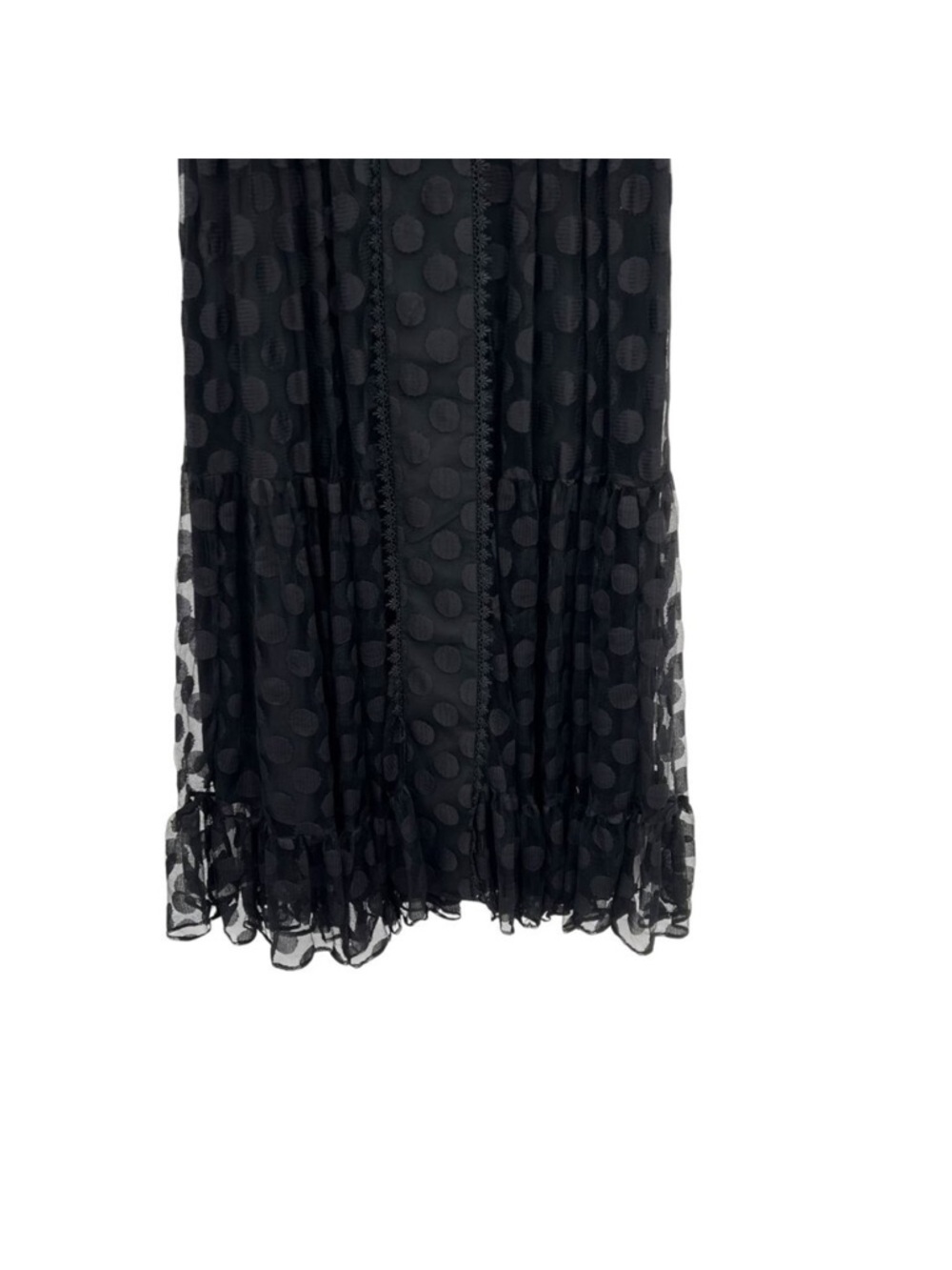 Elegant Saloni Black Lace Andi Polka Dot Dress - Picture 6 of 10